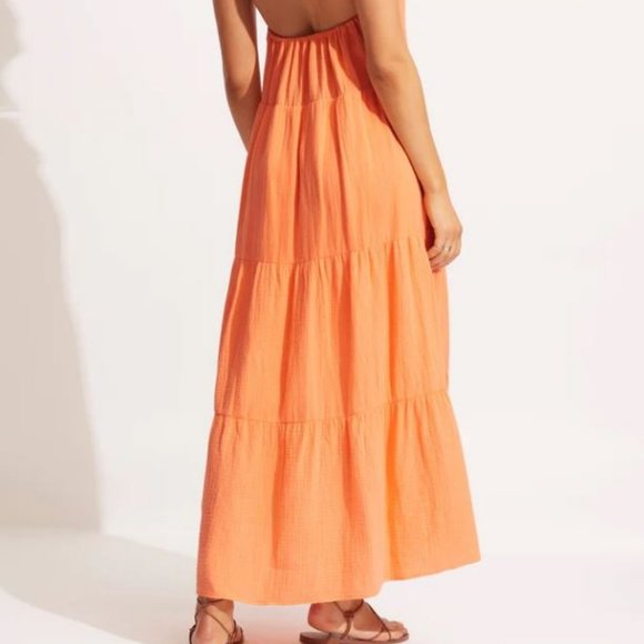 NWT Seafolly Cantaloupe Halter Neck Dress SIZE S M L XL - Picture 6 of 6